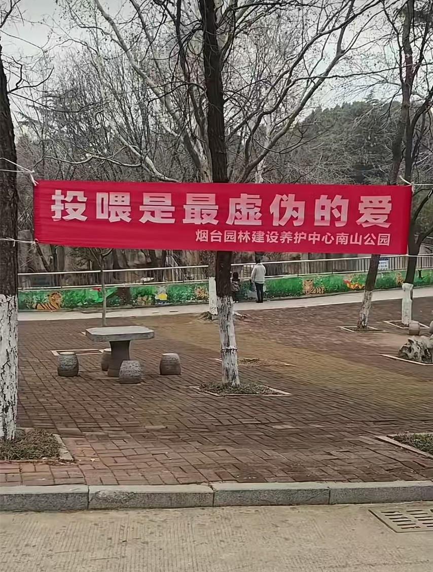 乐鱼赛事服务-“投喂是最虚伪的爱！”烟台一动物园标语被指豪横，园方回应“卖投喂食品强制爱”质疑